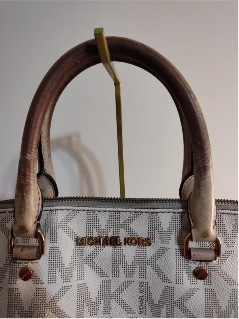 Women's Michael Kors Satchel Bag One Size White Beige
